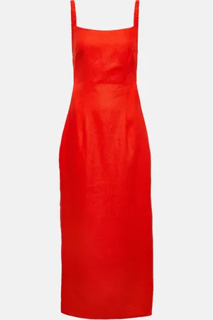 SIR Primrose ruched linen maxi dress
