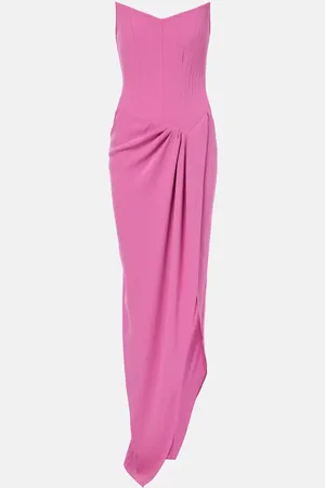 ALEX PERRY Draped crÃªpe corset gown