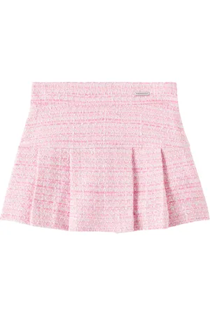 MONNALISA BouclÃ© cotton-blend tweed skirt