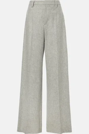 Brunello Cucinelli Wool and cashmere flannel wide-leg pants