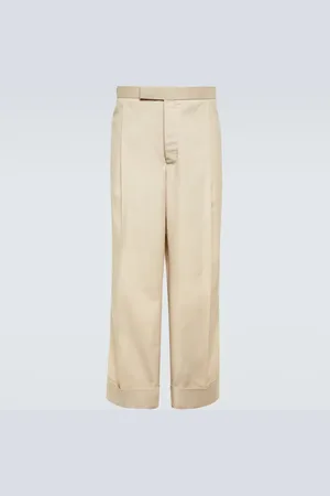 Thom Browne Tricolor straight cotton-blend pants