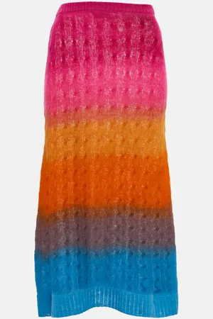 Etro Cable-knit wool midi skirt
