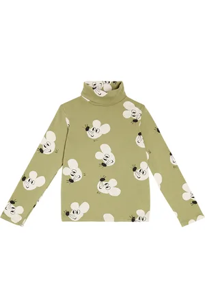 Bobo Choses Printed cotton-blend turtleneck top