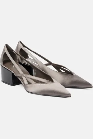 Prada Pointy 55 cutout satin pumps