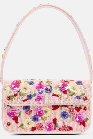 Staud Tommy floral beaded shoulder bag