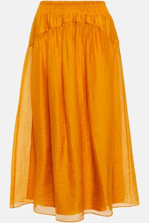 Vince High-rise midi skirt