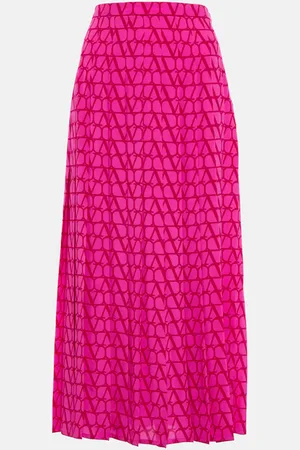 VALENTINO Toile Iconographe silk midi skirt