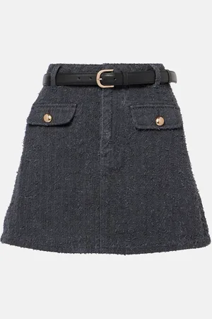 Self-Portrait Textured denim miniskirt