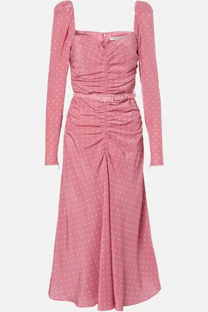 Alessandra Rich Polka-dot silk maxi dress