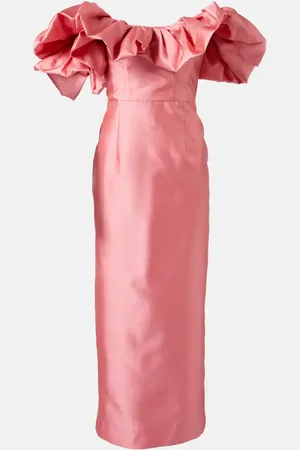 ALÉMAIS Ruffled off-shoulder gown