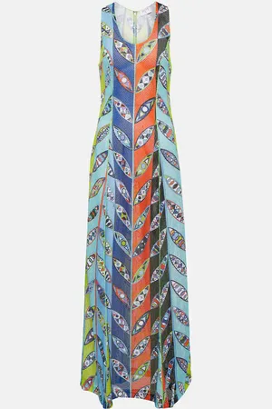 Puccini Girandole mesh maxi dress