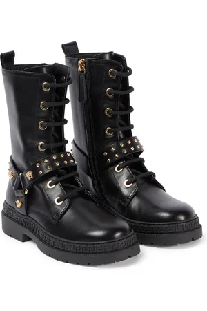VERSACE Medusa leather lace-up boots