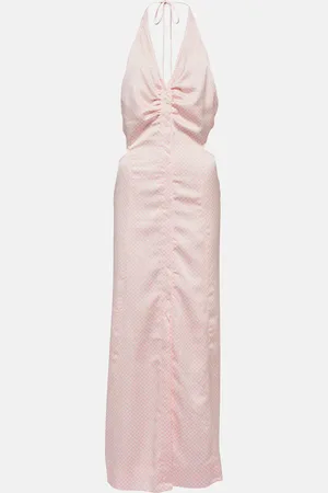 Ganni Gingham halterneck maxi dress