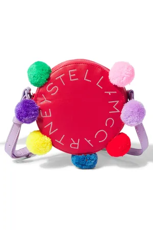 Stella McCartney Logo pompom-trimmed shoulder bag