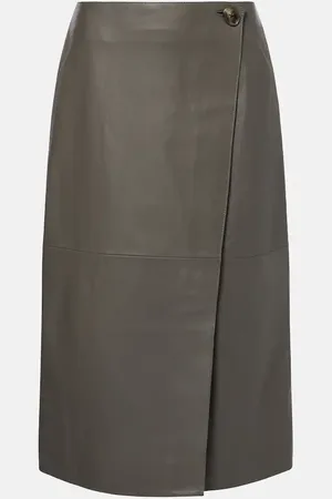 YVES SALOMON Leather midi skirt