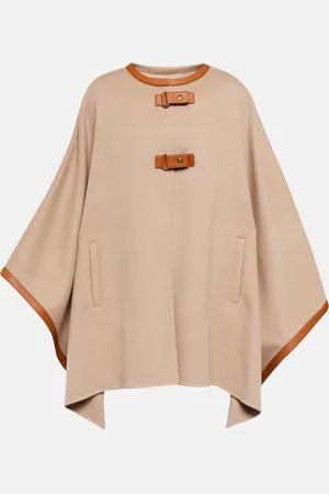 Loro Piana Kirna leather-trimmed cashmere cape