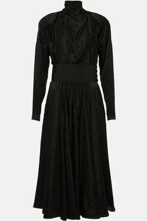 Alaïa Tie-neck silk-blend midi dress