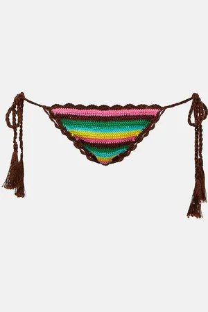 ANNA KOSTUROVA Striped crochet bikini bottoms