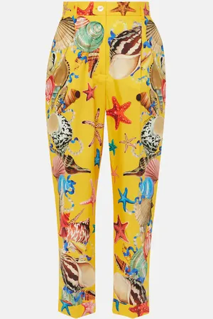 Dolce & Gabbana Capri printed high-rise cotton tapered pants