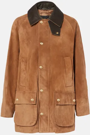 NILI LOTAN Kedem leather-trimmed suede jacket