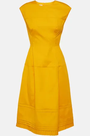 Marni Pleated cotton midi dress