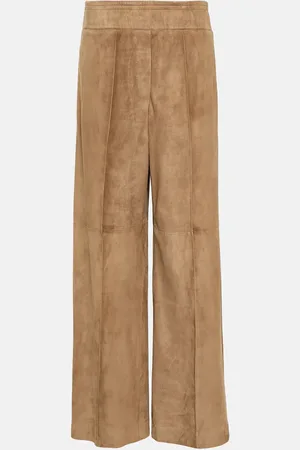 Brunello Cucinelli Wide-leg suede pants
