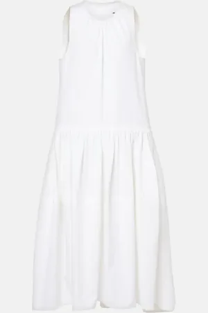 Jil Sander Gathered cotton midi dress