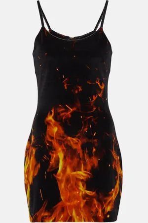 Balmain Printed velvet minidress