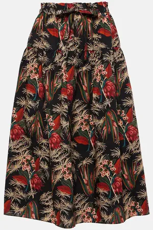 ULLA JOHNSON Fernanda cotton poplin midi skirt