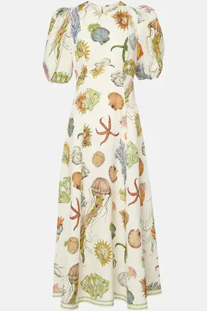ALÉMAIS Sea linen midi dress