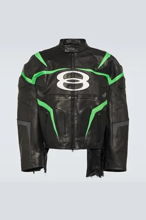 Balenciaga Logo leather jacket