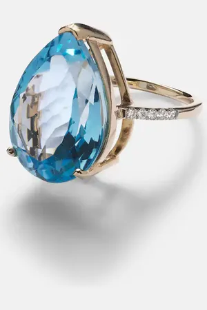 Mateo 14kt gold ring with topaz and diamonds
