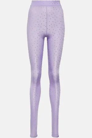 ALEX PERRY Crystal-embellished jersey tights