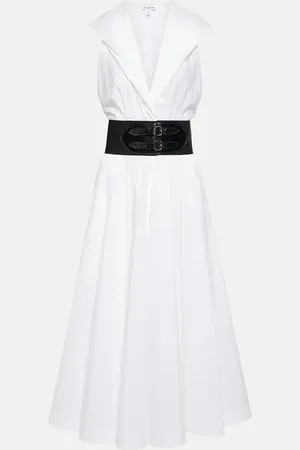 Alaïa Belted cotton poplin midi dress