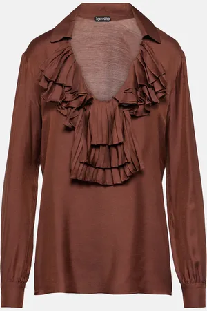Tom Ford Ruffled twill blouse