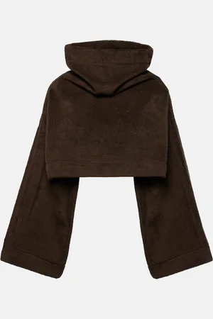Alaïa Cropped cotton terry hoodie