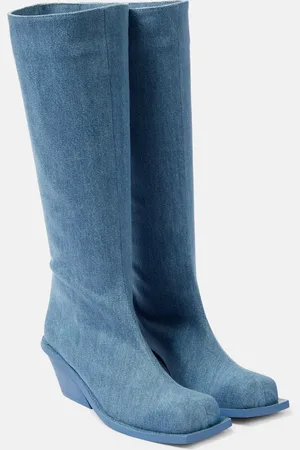 Gia Borghini Blondine denim knee-high boots