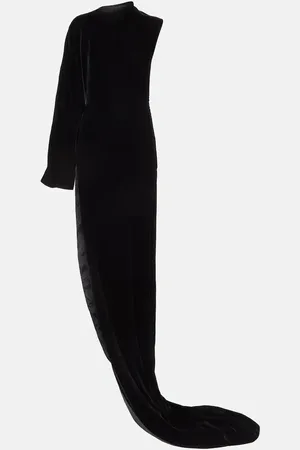 Alaïa Asymmetric one-shoulder velvet gown
