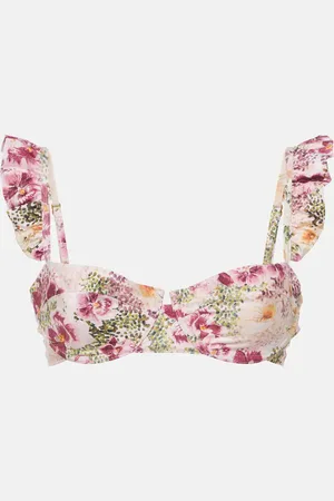 Agua by Agua Bendita Kiwi ruffled floral bikini top