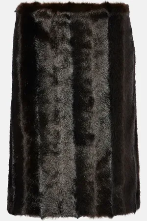 MAGDA BUTRYM Low-rise faux fur pencil skirt