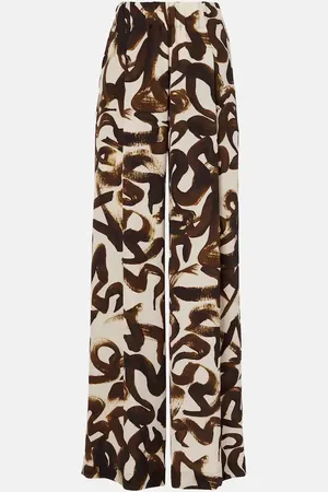 DRIES VAN NOTEN Printed high-rise wide-leg pants