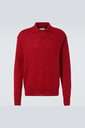 The Row Gere silk and mohair tweed polo sweater