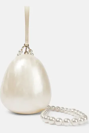 Simone Rocha Egg leather-trimmed clutch