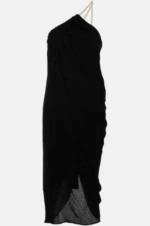 Chloé One-shoulder virgin wool midi dress