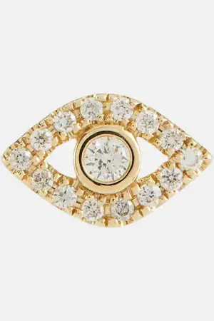 Sydney Evan Evil Eye 14kt single earring with diamonds
