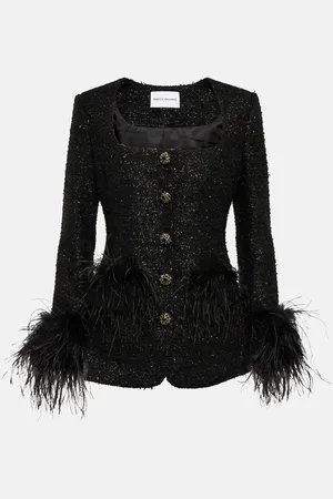 Rebecca Vallance Jourdan feather-trimmed jacket