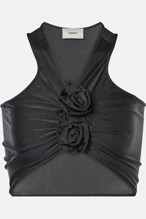 COPERNI Floral-appliquÃ© crop top