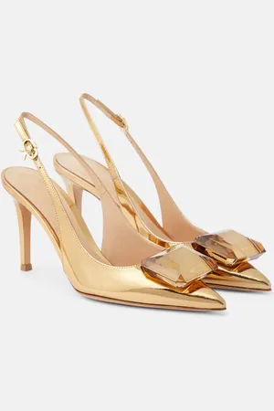Gianvito Rossi Jaipur metallic leather slingback pumps