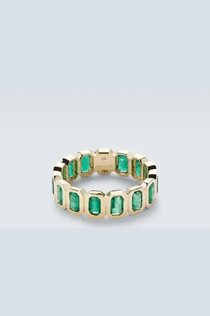 Shay 18kt gold ring with emeralds