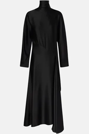 Alaïa Asymmetric satin midi dress